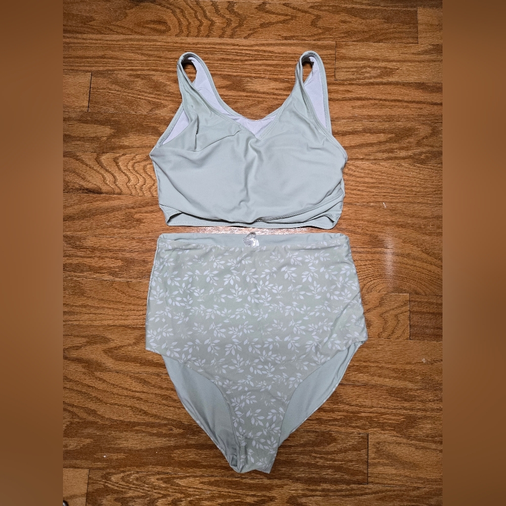 Light Green Floral Bikini Set